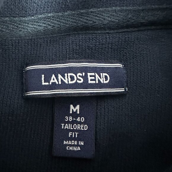 Lands End Mens Navy Blue Half Zip Pullover Sweater Tailored Fit Size M - Picture 3 of 7